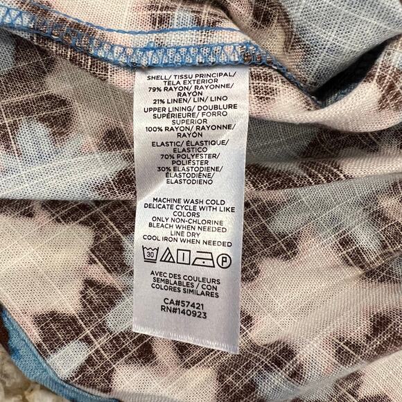 NWT LOFT Blue, Cream, Pink, Brown Sunwashed Floral Boho Peplum Cami - Picture 10 of 10